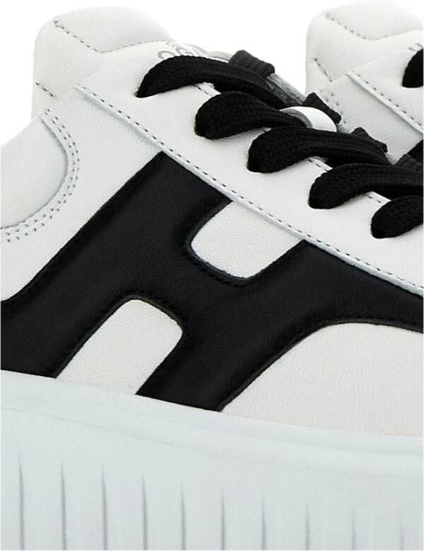 Hogan Witte Leren Sneakers met Contrasterende H White Dames