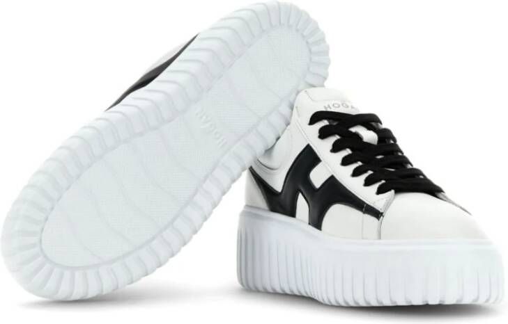 Hogan Witte Leren Sneakers met Contrasterende H White Dames