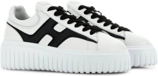 Hogan Witte Leren Sneakers met Contrasterende H White Dames