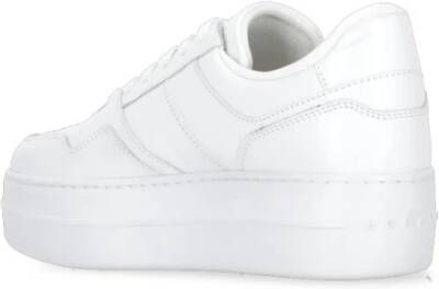 Hogan Witte Leren Sneakers met Ademende Details White Dames