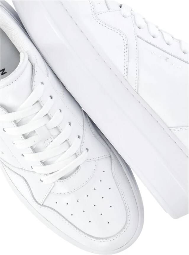 Hogan Witte Leren Sneakers met Ademende Details White Dames