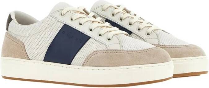 Hogan Witte Leren Sneakers met Blauwe Details Multicolor Heren