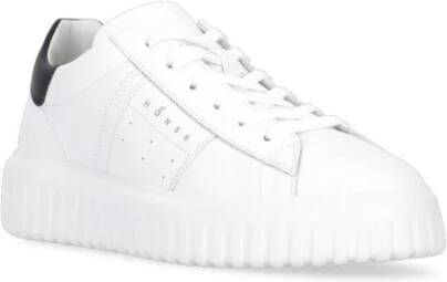 Hogan Witte Leren Sneakers met Contrasterend Logo White Heren