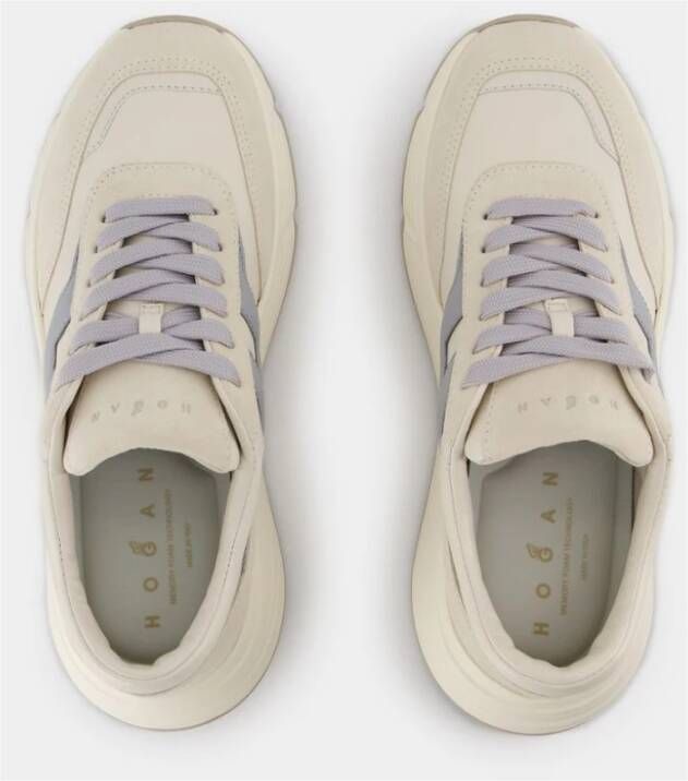 Hogan Witte leren sneakers met Eva-zool White Dames