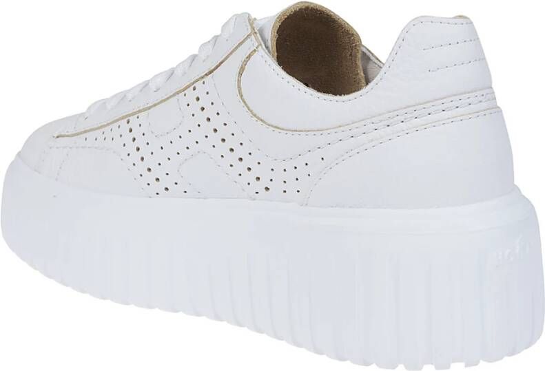 Hogan Witte leren sneakers met geheugenschuim White Dames