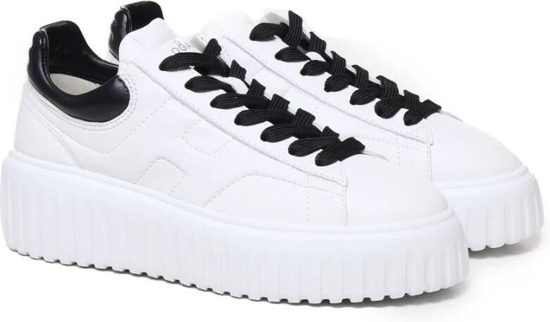 Hogan Witte Leren Sneakers met Geheugenschuim White Dames