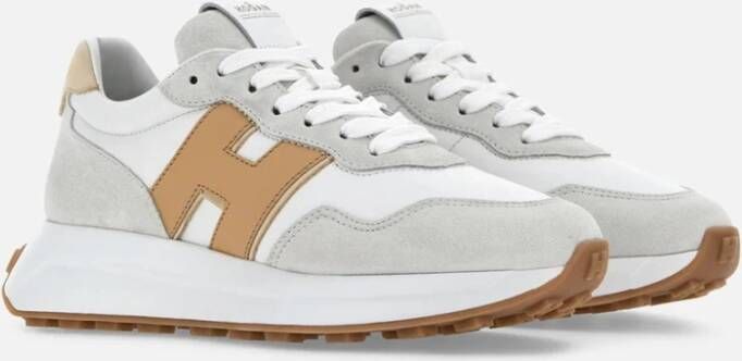 Hogan Witte leren sneakers met geheugenschuim White Dames