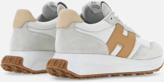 Hogan Witte leren sneakers met geheugenschuim White Dames