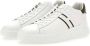 Hogan Witte Leren Sneakers met Groene Profielen White Heren - Thumbnail 4