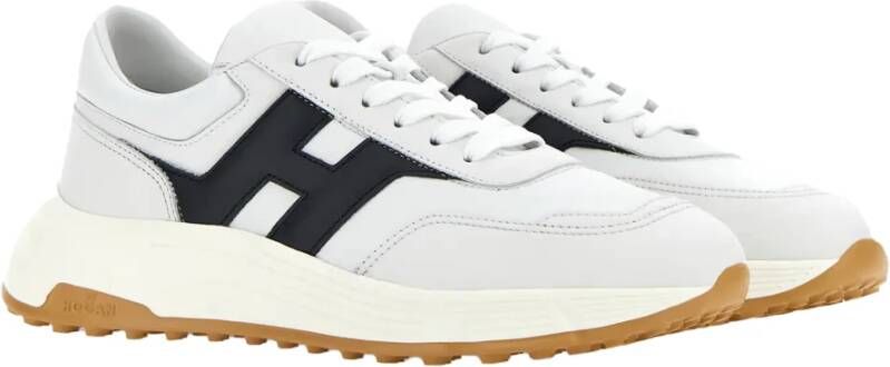 Hogan Witte Leren Sneakers met H-Detail White Heren