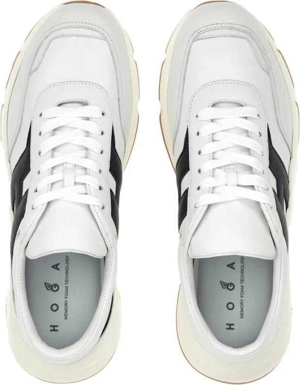 Hogan Witte Leren Sneakers met H-Detail White Heren