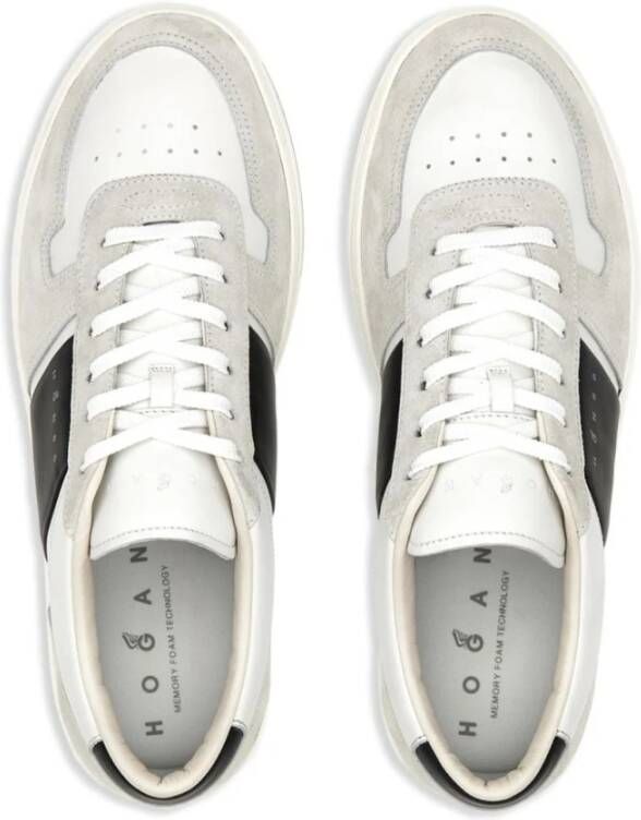 Hogan Witte Leren Sneakers met Logo Multicolor Heren