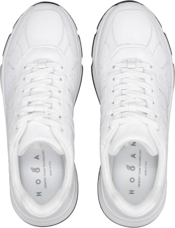 Hogan Witte Leren Sneakers met Iconisch H-Logo White Heren