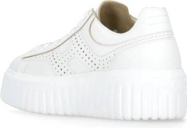 Hogan Witte Leren Sneakers met Logodetail White Dames