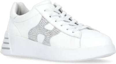 Hogan Witte Leren Sneakers met Lurex Details White Dames