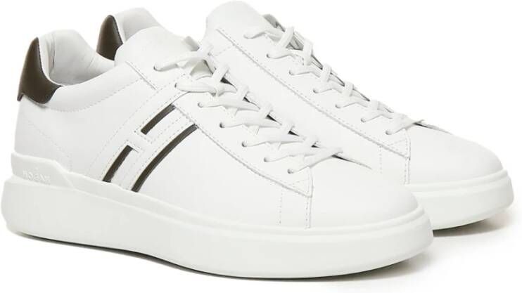 Hogan Witte Leren Sneakers met Memory Fussbett White Heren