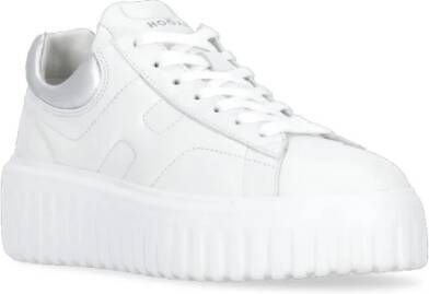 Hogan Witte Leren Sneakers met Metalen Detail White Dames