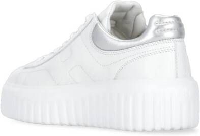 Hogan Witte Leren Sneakers met Metalen Detail White Dames