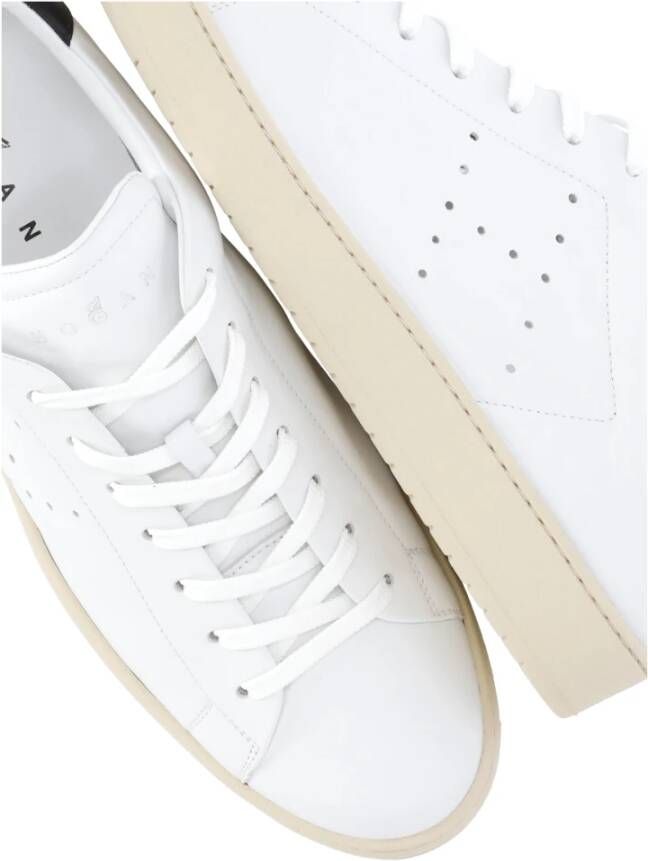 Hogan Witte Leren Sneakers met Openwerkdetails White Heren