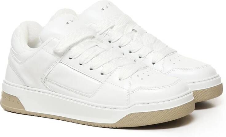 Hogan Witte Leren Sneakers met Rubberen Zool White Heren