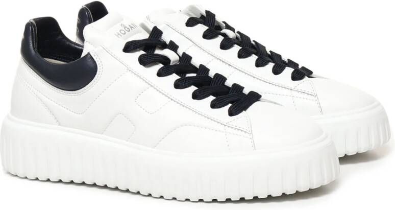 Hogan Witte Leren Sneakers met Side H White Heren