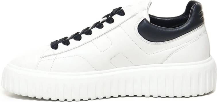 Hogan Witte Leren Sneakers met Side H White Heren