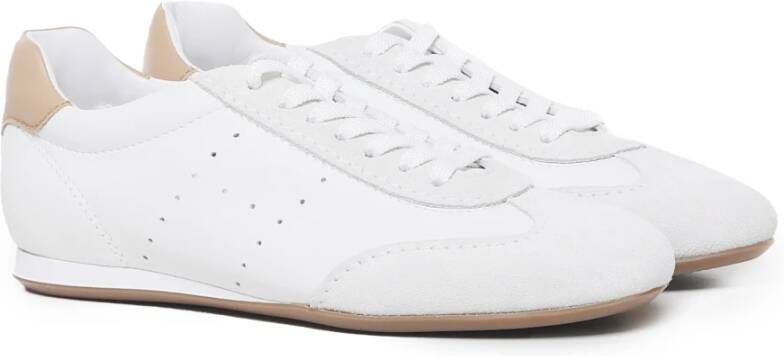 Hogan Witte Leren Sneakers met Stud Detail White Dames