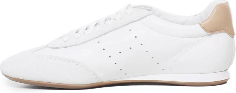 Hogan Witte Leren Sneakers met Stud Detail White Dames