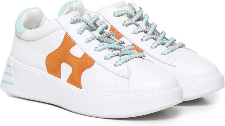 Hogan Witte Leren Sneakers met Suède Detail White Dames