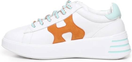 Hogan Witte Leren Sneakers met Suède Detail White Dames