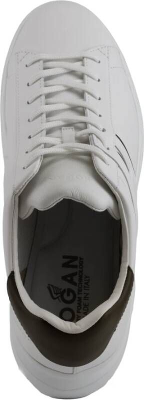 Hogan Witte leren sneakers met suède details White Heren