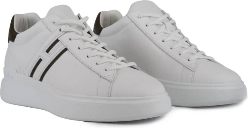 Hogan Witte leren sneakers met suède details White Heren