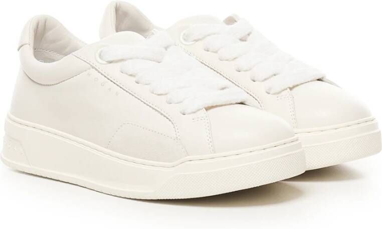 Hogan Witte Leren Sneakers met Suède Details White Heren