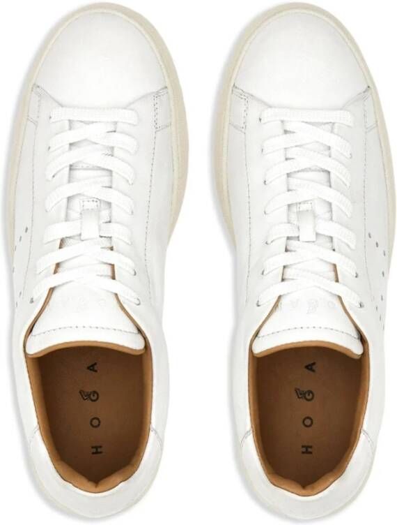 Hogan Witte Leren Sneakers Panel Design White Dames