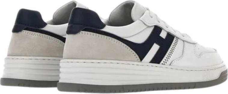 Hogan Witte Leren Sneakers Retrostijl White Heren