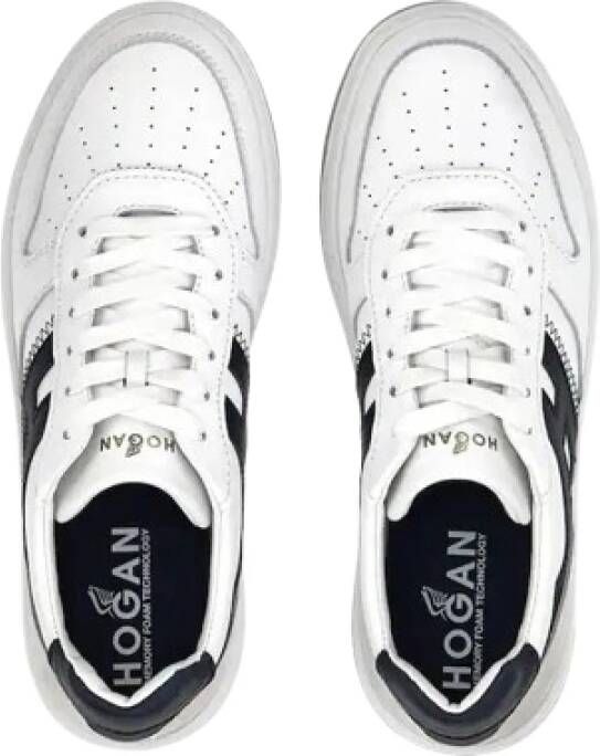 Hogan Witte Leren Sneakers Retrostijl White Heren