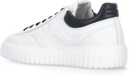 Hogan Witte Leren Sneakers Ronde Neus Iconische H White Heren