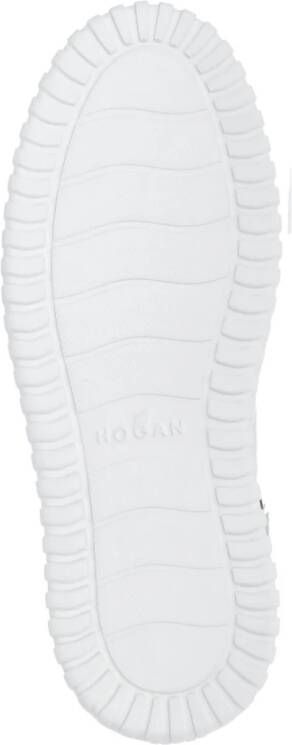 Hogan Witte Leren Sneakers Ronde Neus Iconische H White Heren