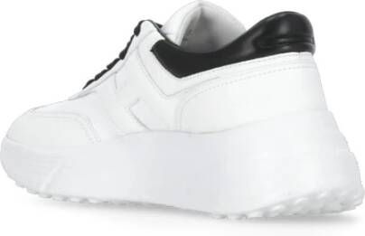 Hogan Witte Leren Sneakers Ronde Neus Logo White Dames