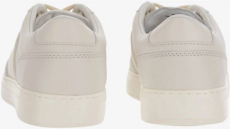 Hogan Witte Leren Sneakers Ronde Neus Vetersluiting White Heren