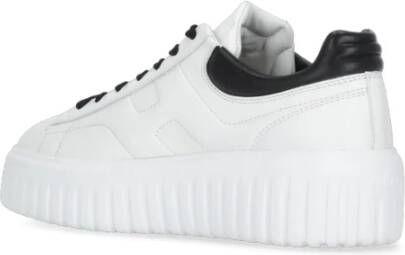 Hogan Witte Leren Sneakers Ronde Neus White Dames