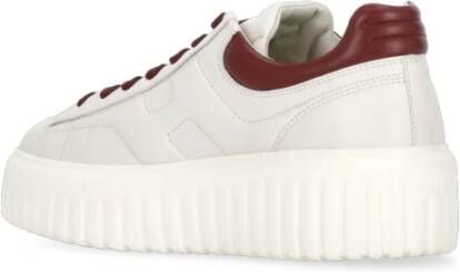 Hogan Witte Leren Sneakers Ronde Neus White Dames