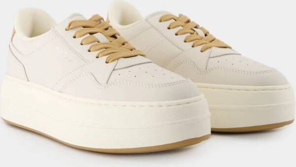 Hogan Witte Leren Sneakers Ronde Neus White Dames