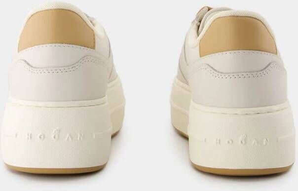 Hogan Witte Leren Sneakers Ronde Neus White Dames