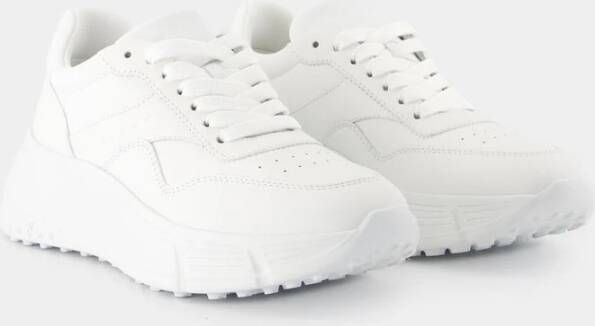 Hogan Witte Leren Sneakers Ronde Neus White Dames