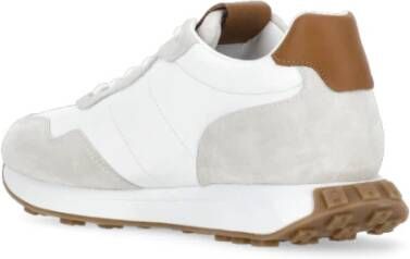 Hogan Witte Leren Sneakers Ronde Neus White Heren