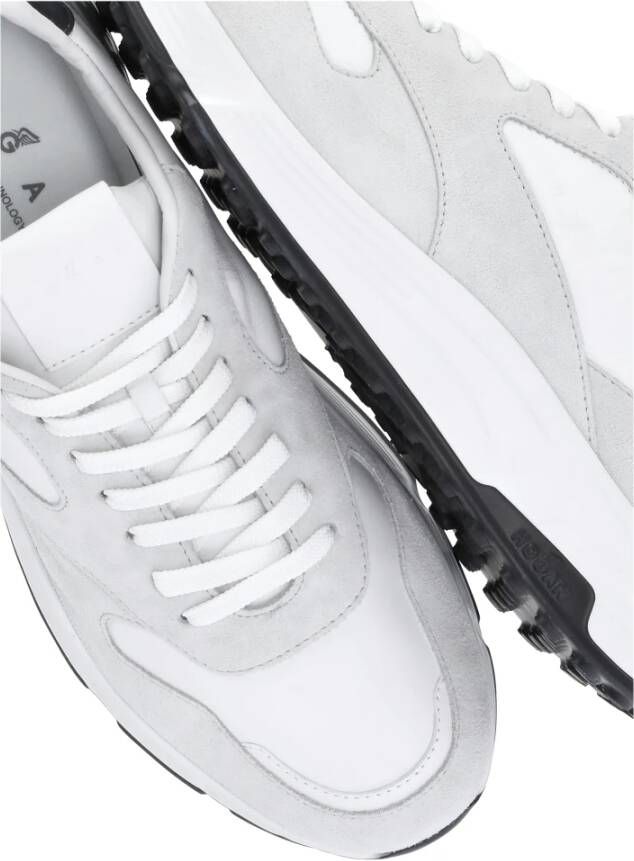 Hogan Witte Leren Sneakers Ronde Neus White Heren