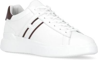 Hogan Witte Leren Sneakers Ronde Neus White Heren