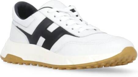 Hogan Witte Leren Sneakers Ronde Neus White Heren