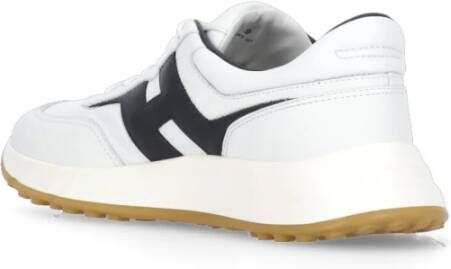 Hogan Witte Leren Sneakers Ronde Neus White Heren